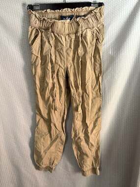 Hollister High-Rise Elastic Waist Khaki Jogger Pants XS